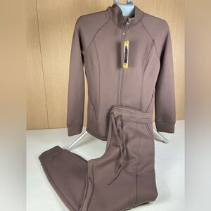 32 Degrees Women’s 2PC Jogger Set Brown Taupe Small NWT